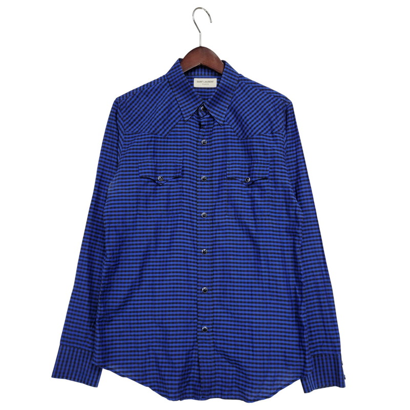 楽天市場】サンローラン パリ チェック シャツ（カジュアルシャツ