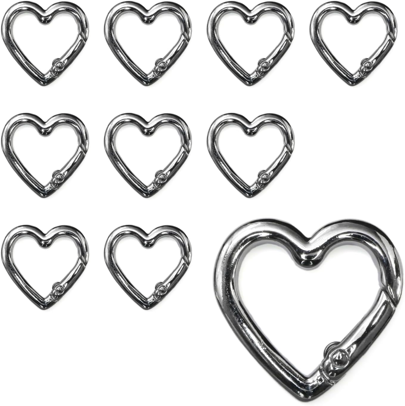 楽天市場】[きらきらぷんぷん丸] ハート カラビナ 【シルバー】 銀 10