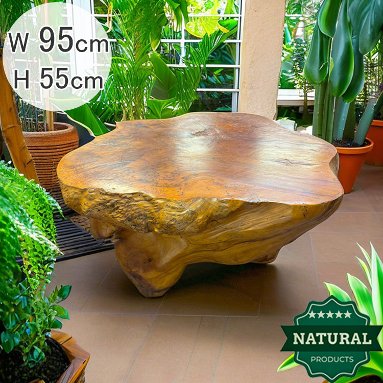 楽天市場】送料無料 自然木 木の根 座卓 低い テーブル W95cm 花台