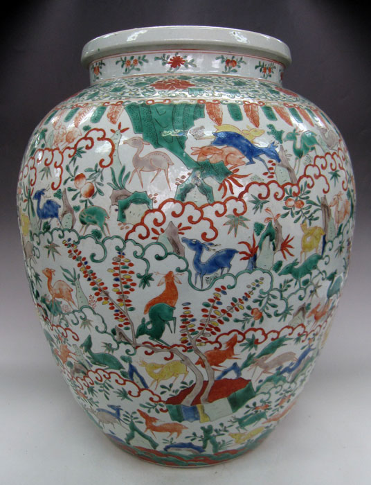 楽天市場】景徳鎮 嘉靖赤絵五彩動物文壺 高さ約46cm 中国 陶磁器 花瓶