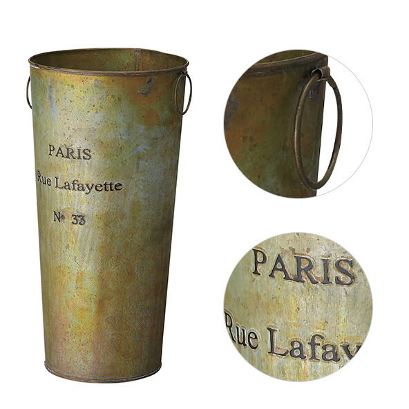 楽天市場】傘立て アンティーク調 スチール「Seaux」ブリキバケツ風 白