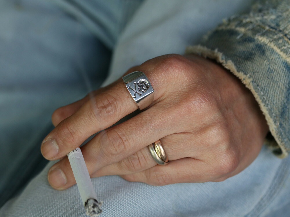 楽天市場】LHN Jewelry エルエイチエヌ ジュエリー Skull Signet Ring