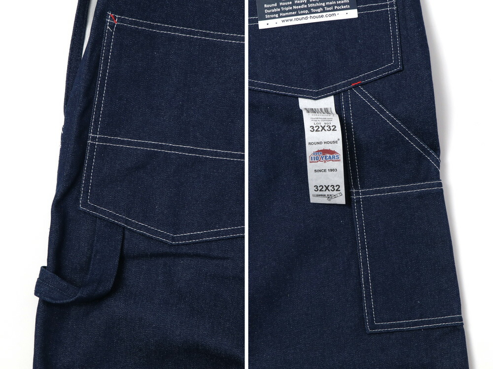 楽天市場】裾上げ無料 ROUND HOUSEオーバーオール ローバックタイプ