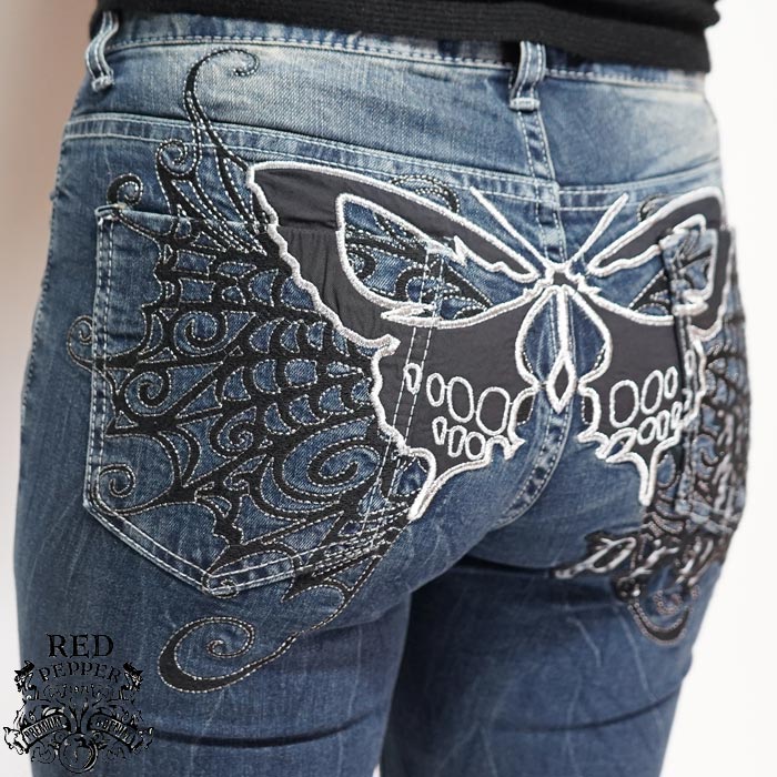 楽天市場】RED PEPPER レッドペッパー レディース バタフライ刺繍