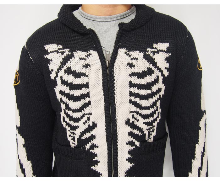 楽天市場】VANSON[バンソン] スカルボーン ニット ジャケット/アウター