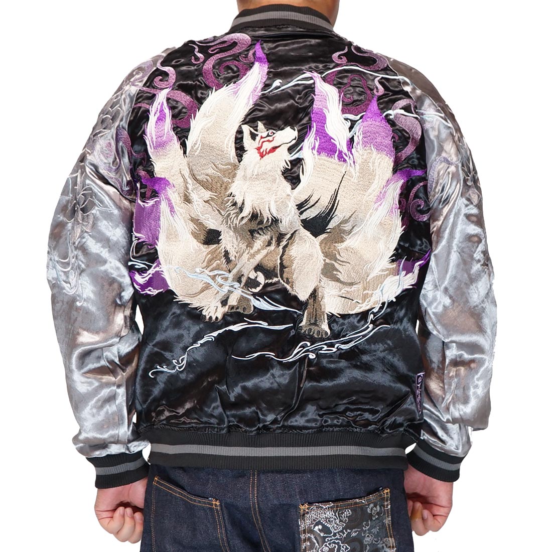 楽天市場】絡繰魂 カラクリダマシイ 和柄 スカジャン メンズ 総刺繍