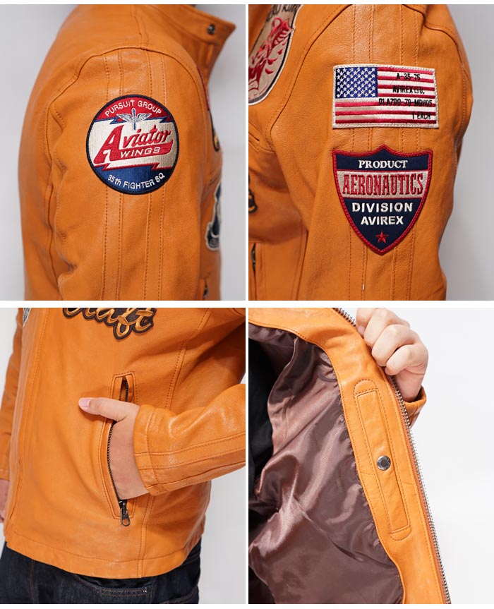 楽天市場】AVIREX アヴィレックス レザー ジャケット パッチド