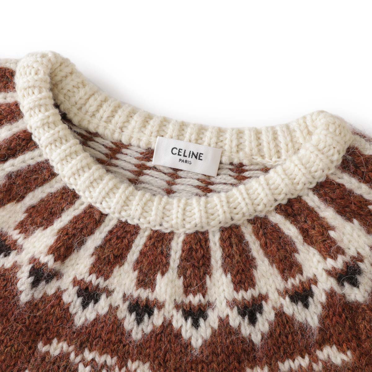 楽天市場】セリーヌ CELINE クルーネックニット ブラウン レディース