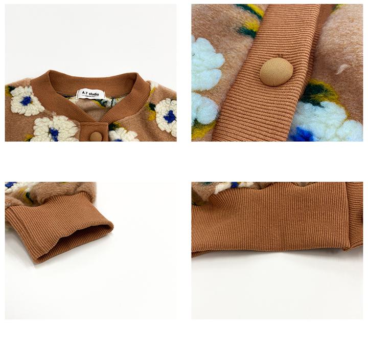 楽天市場】立体フラワーニットカーディガン ニットカーディガン