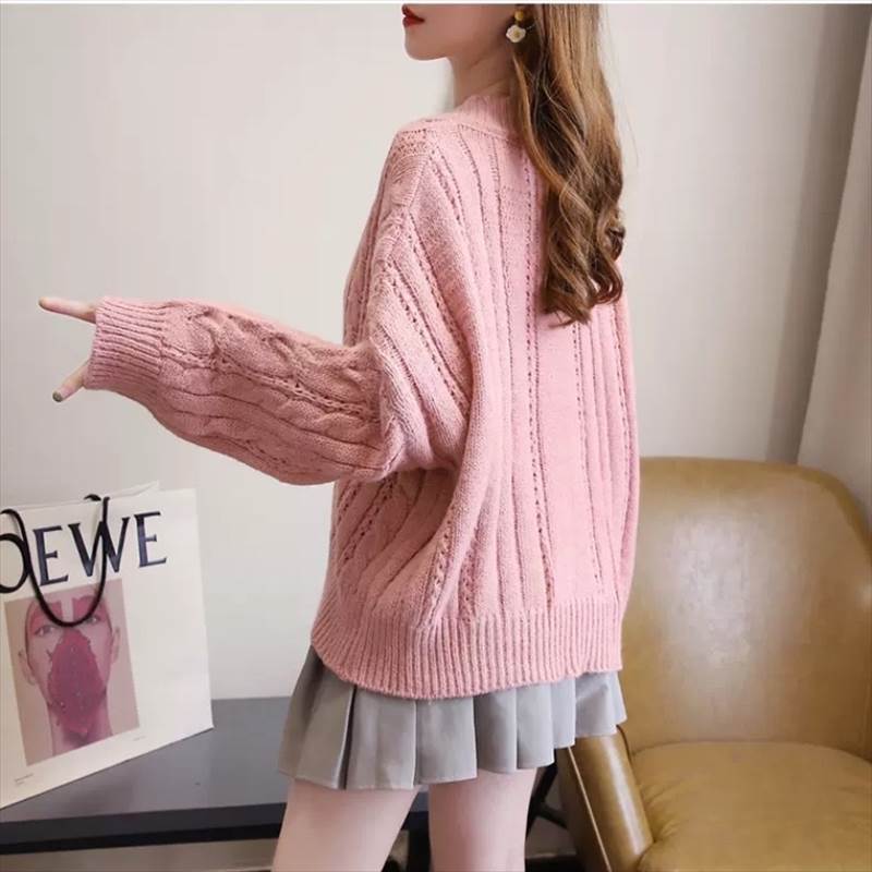 楽天市場】【P2倍&クーポン有】Vネック ケーブルニット トップス