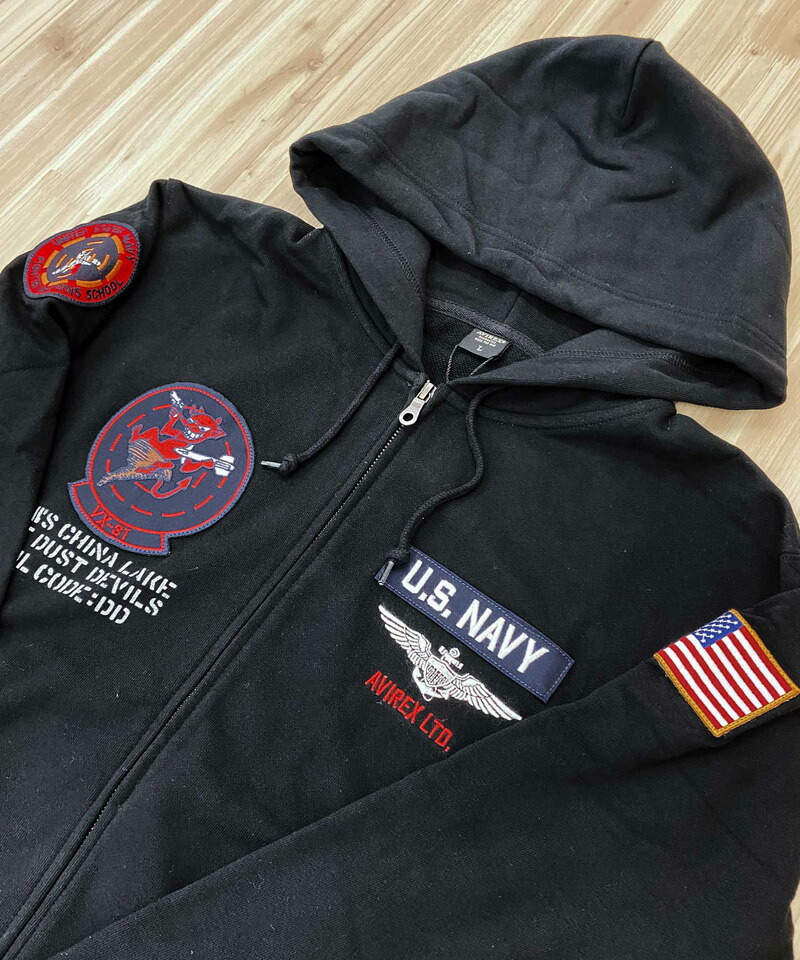 楽天市場】送料無料 AVIREX アヴィレックス LONG SLEEVE ZIP PARKA