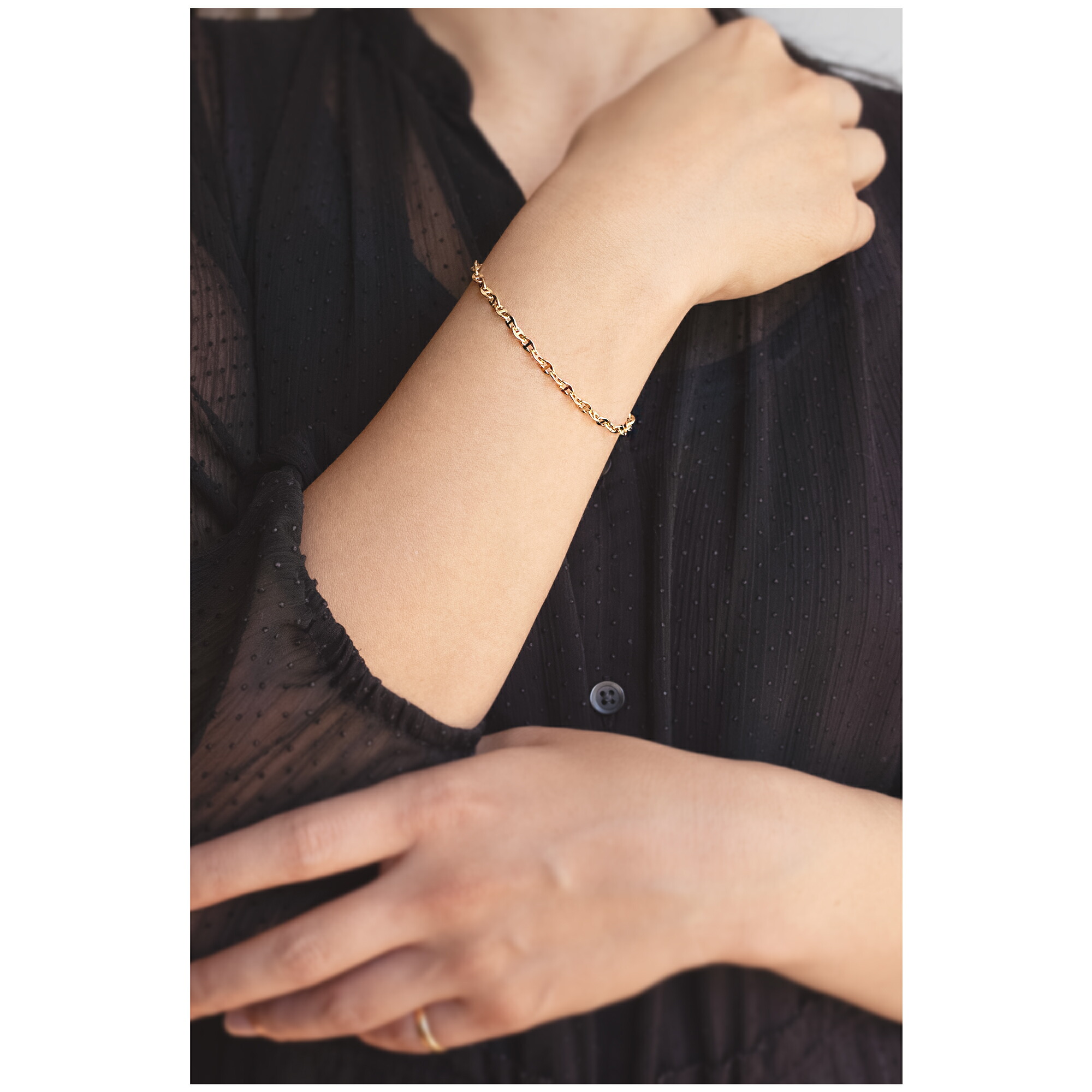 楽天市場】K18 K10 アンカーチェーン ブレスレット 幅3.3mm 長さ15cm