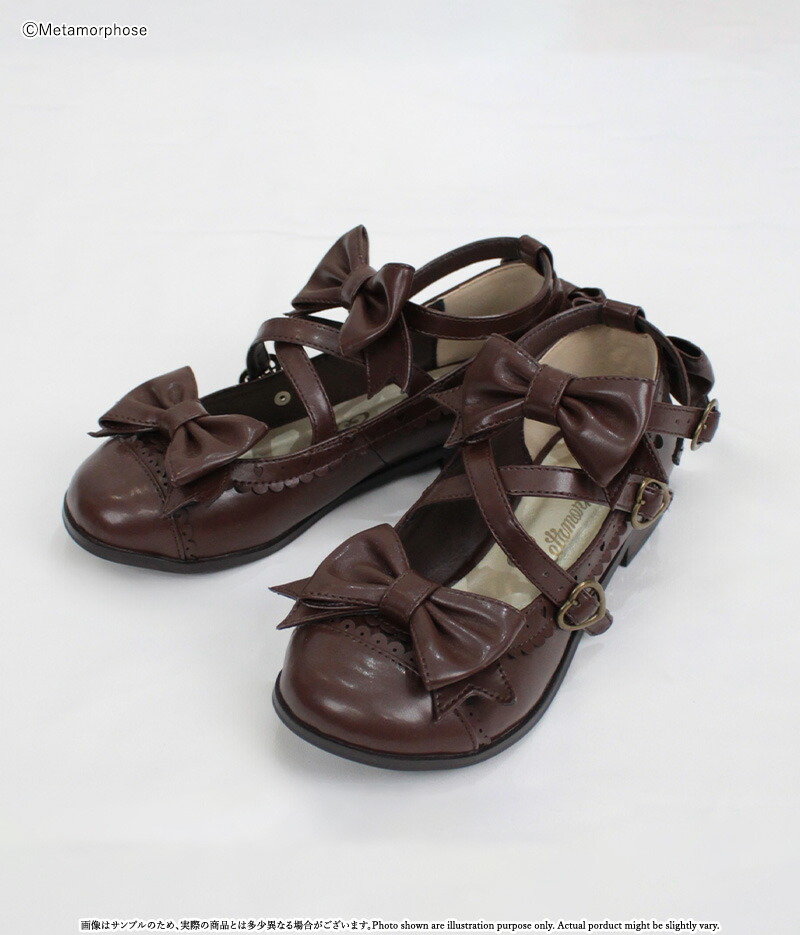 楽天市場】メタモルフォーゼ トリプルリボンクロスストラップシューズ
