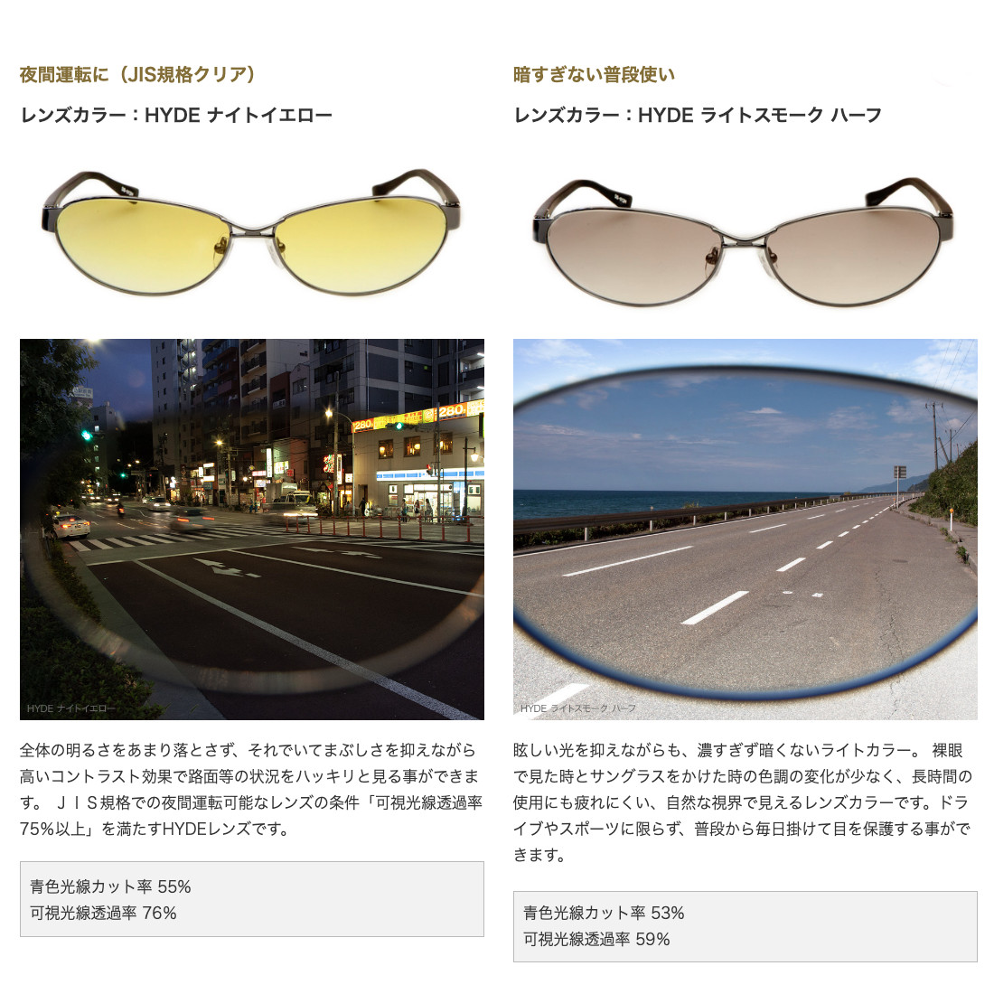 楽天市場】【夜間運転対応】HYDE ナイトイエロー サングラス AXE