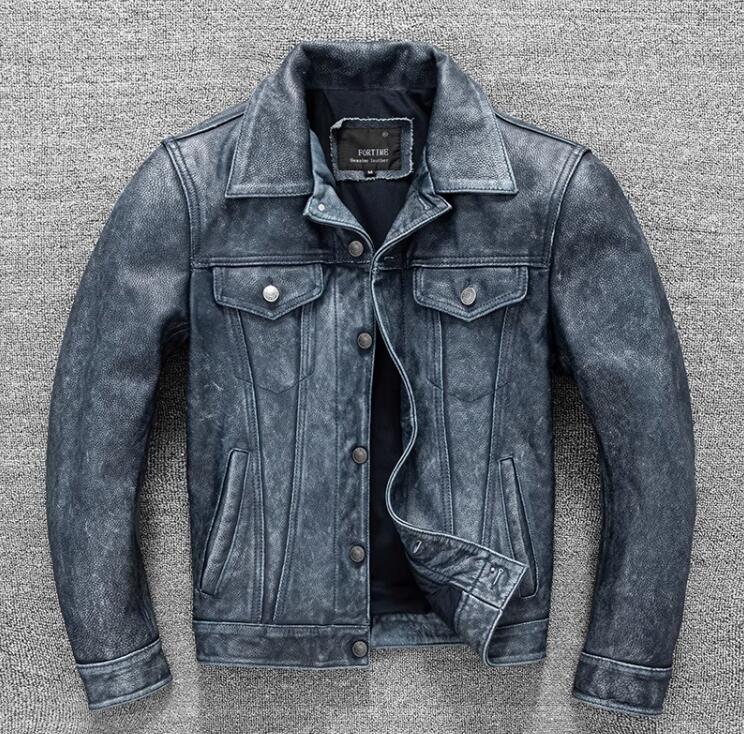 楽天市場】上品 メンズジャケット ユーズド加工 アメカジ 牛革 本革