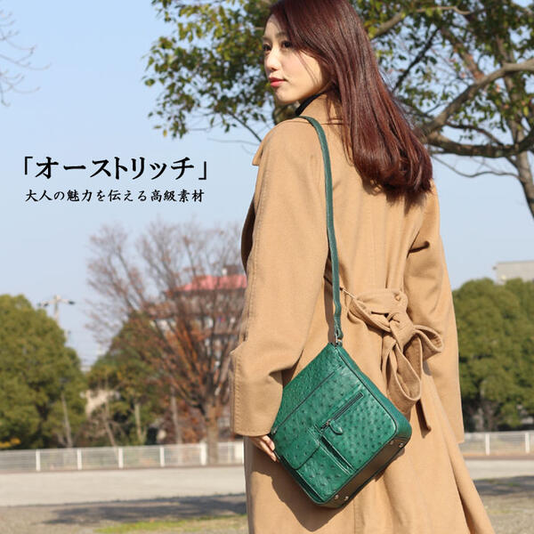 楽天市場】ショルダーバッグ レディース 縦型 女性 オーストリッチ