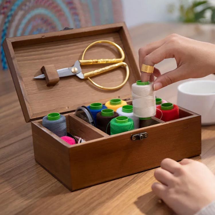楽天市場】ソーイングボックス ナチュラル 大容量 裁縫ケース 裁縫箱