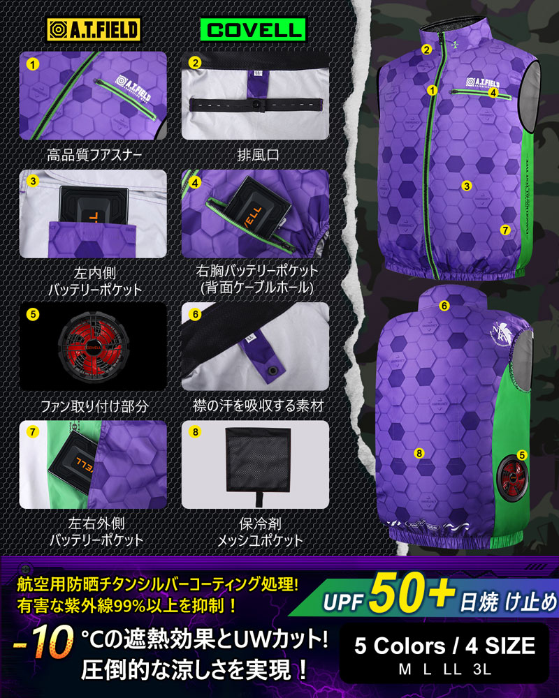 楽天市場】COVELL エヴァンゲリオン 空調冷風服 初号機モデルA ファン