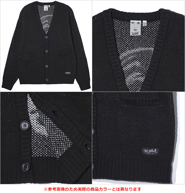 楽天市場】エックスガール X-girl フェイスニットカーディガン