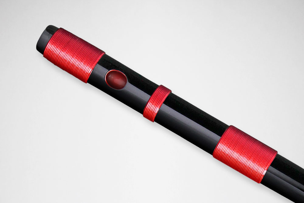 楽天市場】【篠笛】獅子田 竹渓 塗 本重 黒 ビニール巻 赤・黒 【一