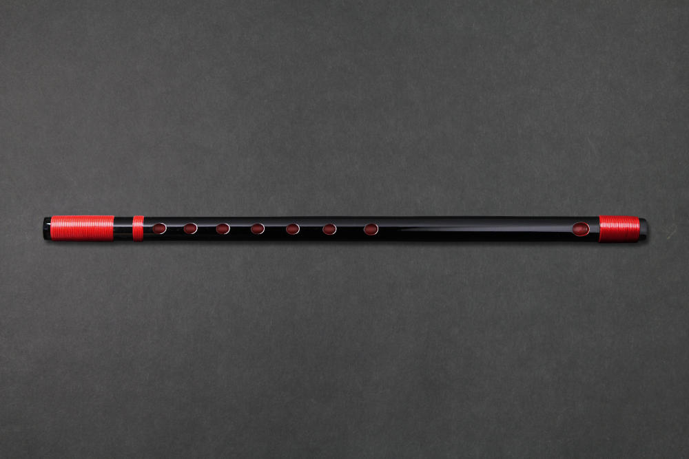 楽天市場】【篠笛】獅子田 竹渓 塗 両巻 黒 ビニール巻 赤・黒【一〜十