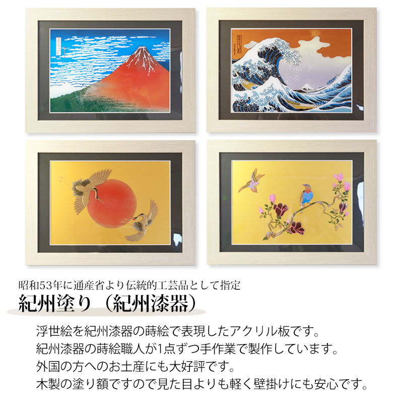 楽天市場】絵画 浮世絵 額縁 付き 48cm インテリア 日本画 アクリル板