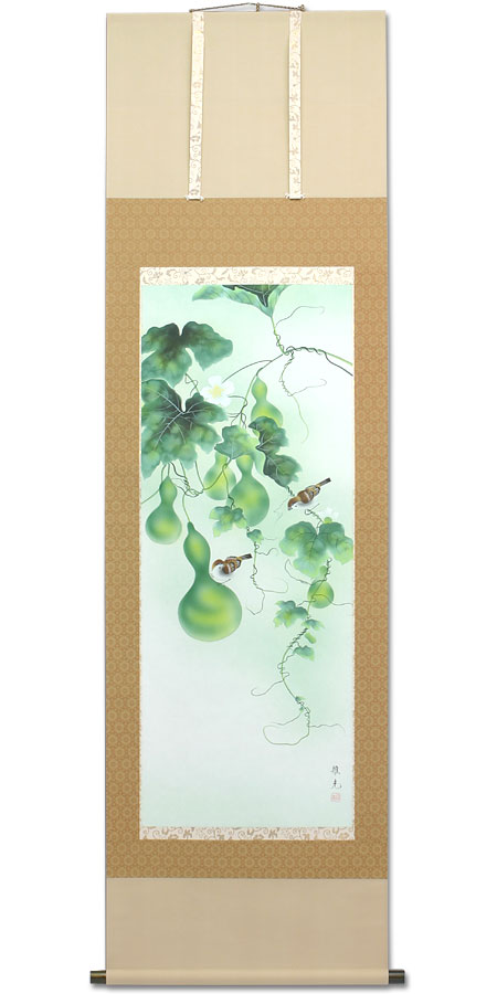 楽天市場】【3/1限定全品ポイント2倍】掛軸 掛け軸 瓢箪 竹内雅光作