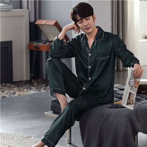 楽天市場】シルク パジャマ メンズ 長袖 前開き セットアップ 春秋 夏