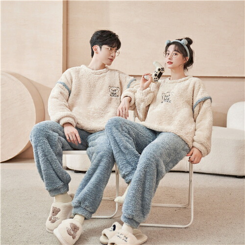 楽天市場】ペア パジャマ 冬 もこもこ カップル ペア ルームウェア