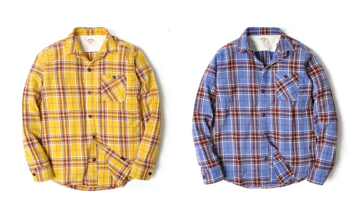 楽天市場】ネルシャツ メンズ 長袖 | チェックシャツ イエロー ブルー