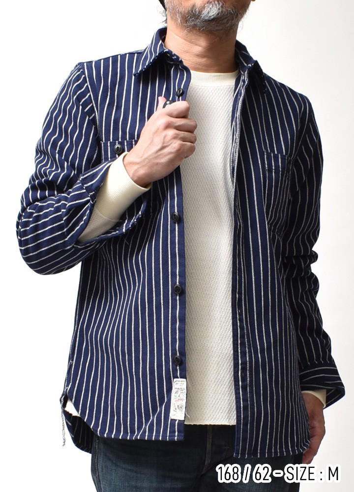 楽天市場】ストライプシャツ 長袖シャツ メンズ 厚手 | M~2XL 全5色