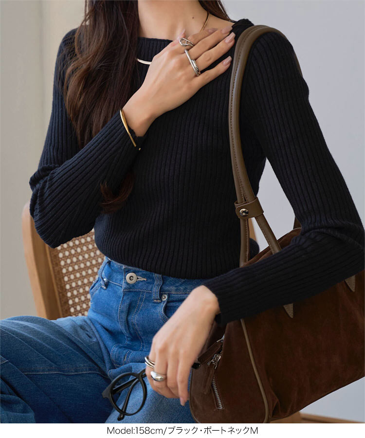 楽天市場】リブニット タートルネック レディース ニット セーター