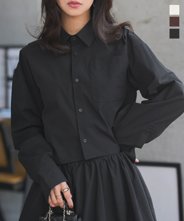 楽天市場】クロップドシャツ 長袖 [C7602] レディース 20代 30代 40代