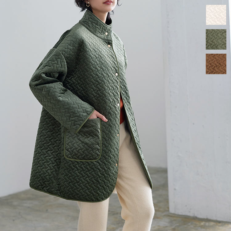 楽天市場】キルティング ベロア 中綿コート [K1206] レディース