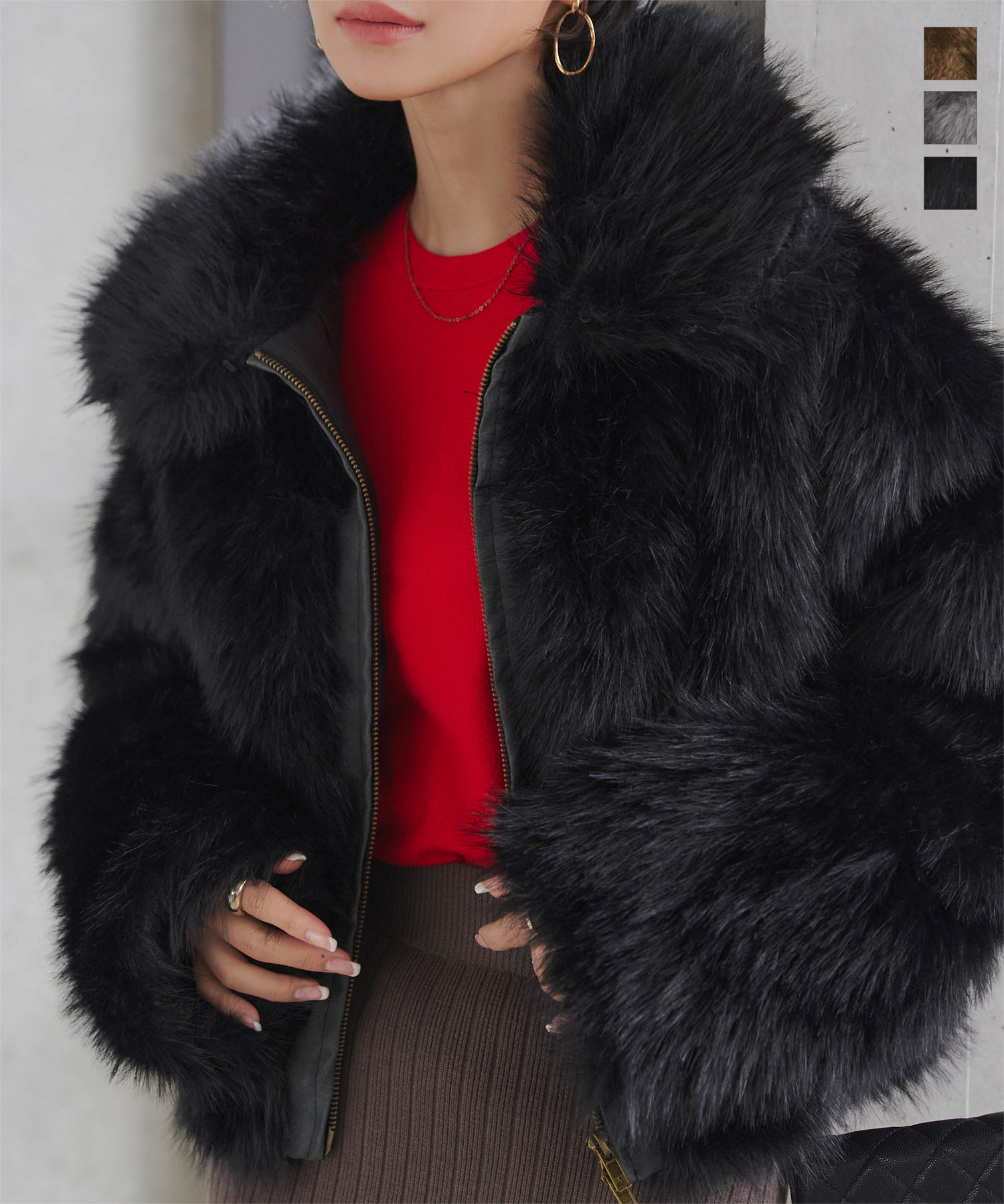 楽天市場】コート ファー ブルゾン アウター [K1403] レディース