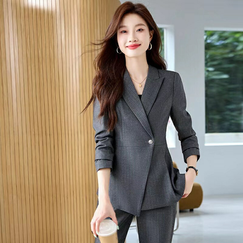 楽天市場】パンツスーツ セットアップ 長袖 通勤スーツ レディース