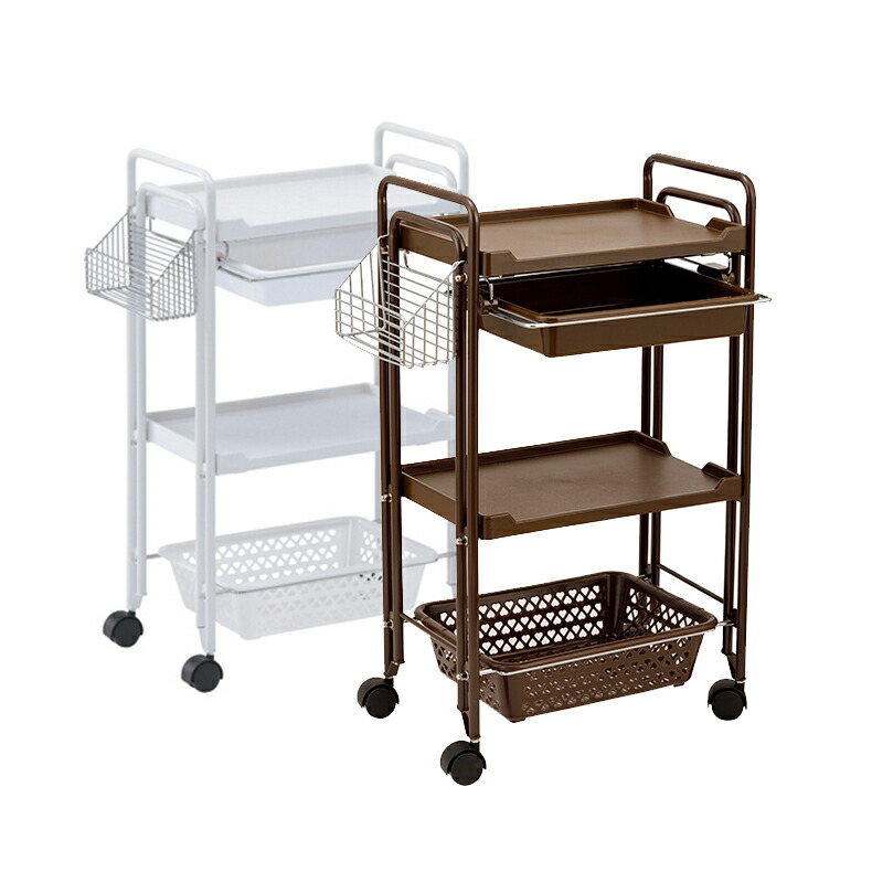 楽天市場】カゴ付3段ワゴン キャスター付き FV-126 : moise 楽天市場店