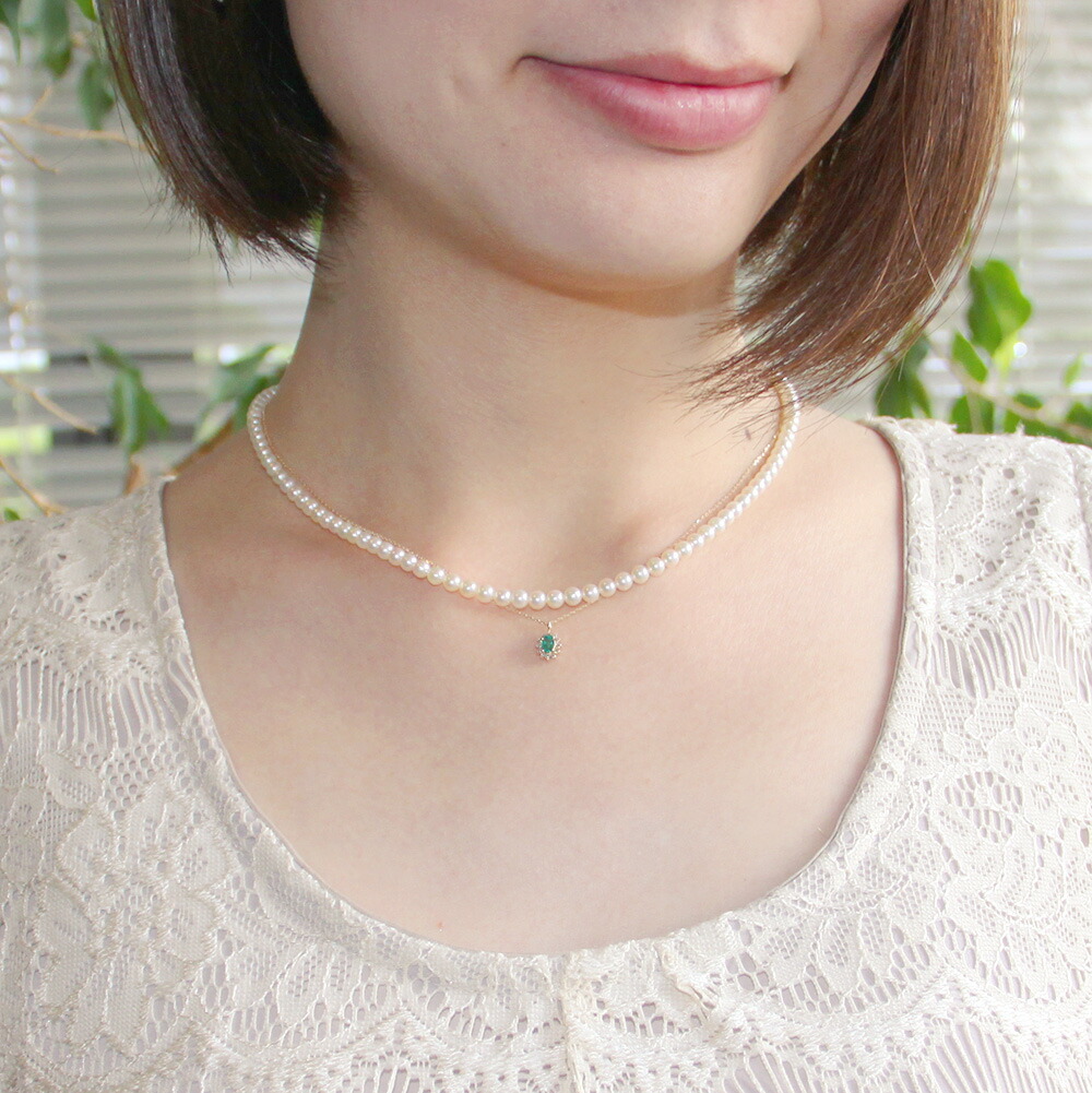 楽天市場】エメラルド ネックレス ダイヤモンド Color Jewels