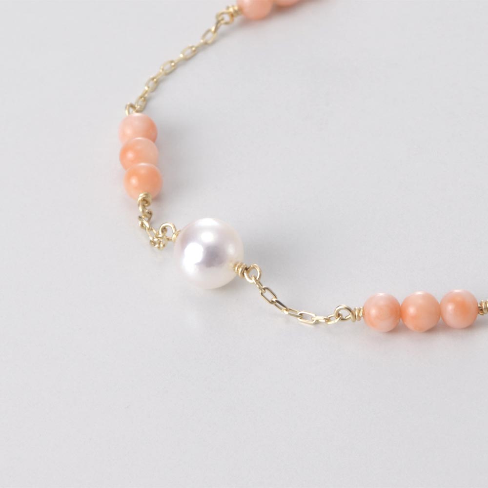 楽天市場】珊瑚 ブレスレット 真珠 オリエンタル ブレスレット サンゴ