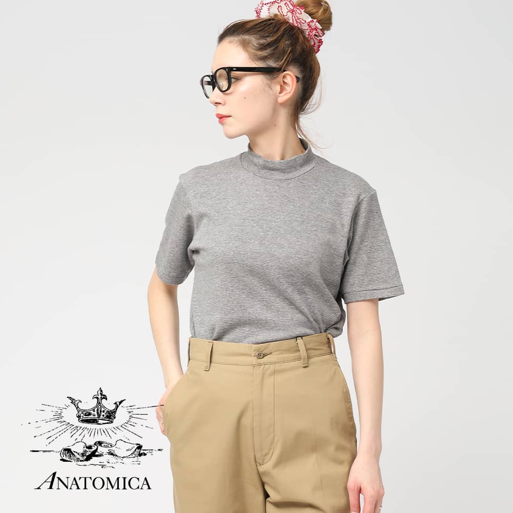 楽天市場】ANATOMICA（アナトミカ）MOCK NECK TEE S/S MICRO STRIPE