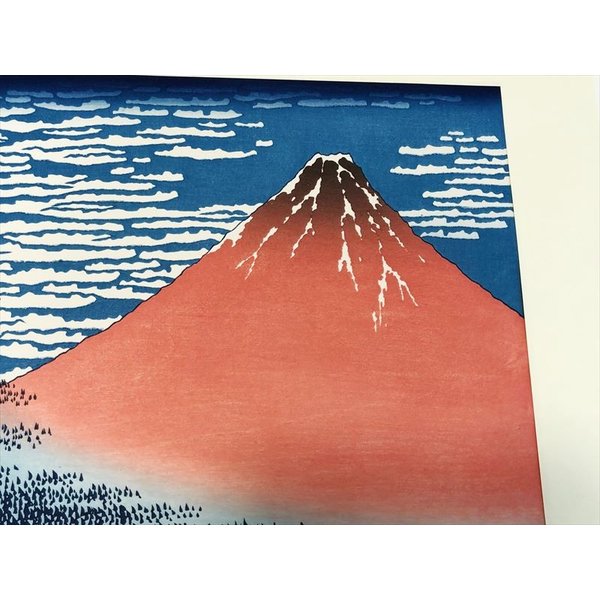 楽天市場】浮世絵木版画 凱風快晴 赤富士 サイズ 約27×39．2