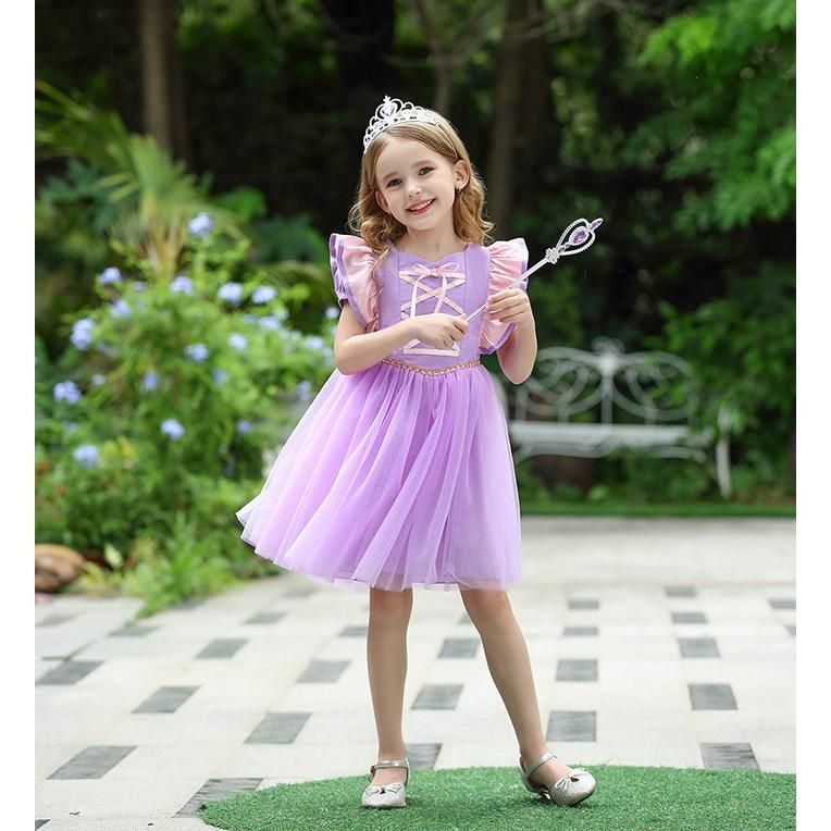 楽天市場】プリンセス ラプンツェルドレス パープル コスプレ