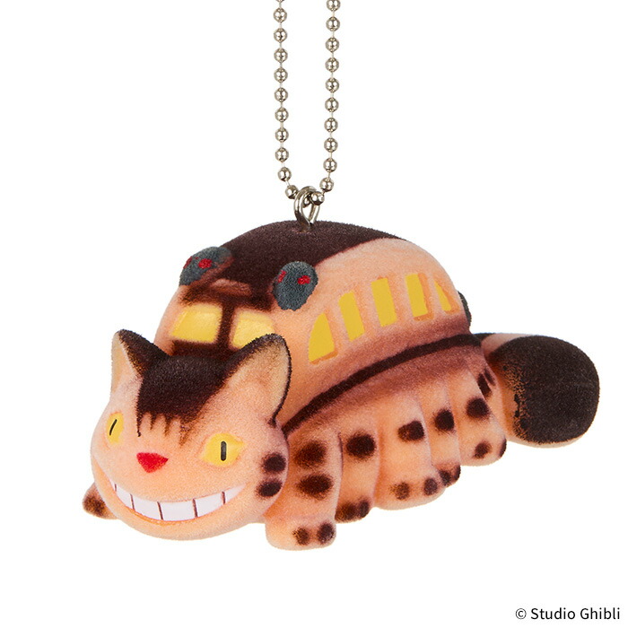 楽天市場】となりのトトロ フロッキングキーチェーン ネコバス猫バス