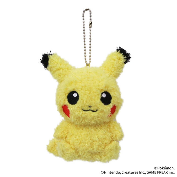 楽天市場】ピカチュウ もこもこマスコットキーチェーン ボールチェーン