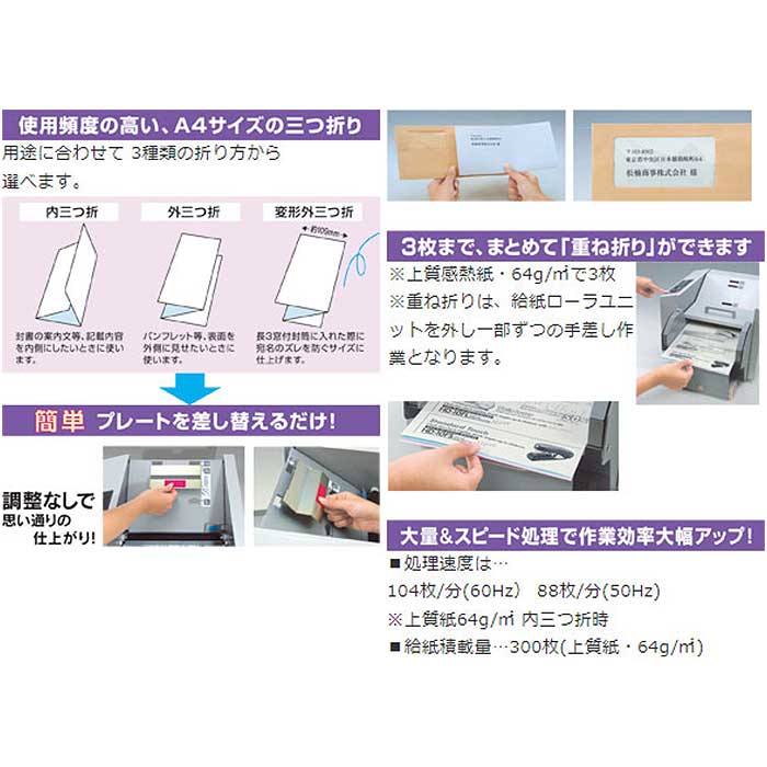 楽天市場】マックス 紙折り機 A4三つ折り専用 50Hz地域向け EPF-200