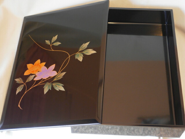 楽天市場】会津漆器 木製 文庫 板蓋 黒塗り 鉄仙 10.0 文箱 書類入れ