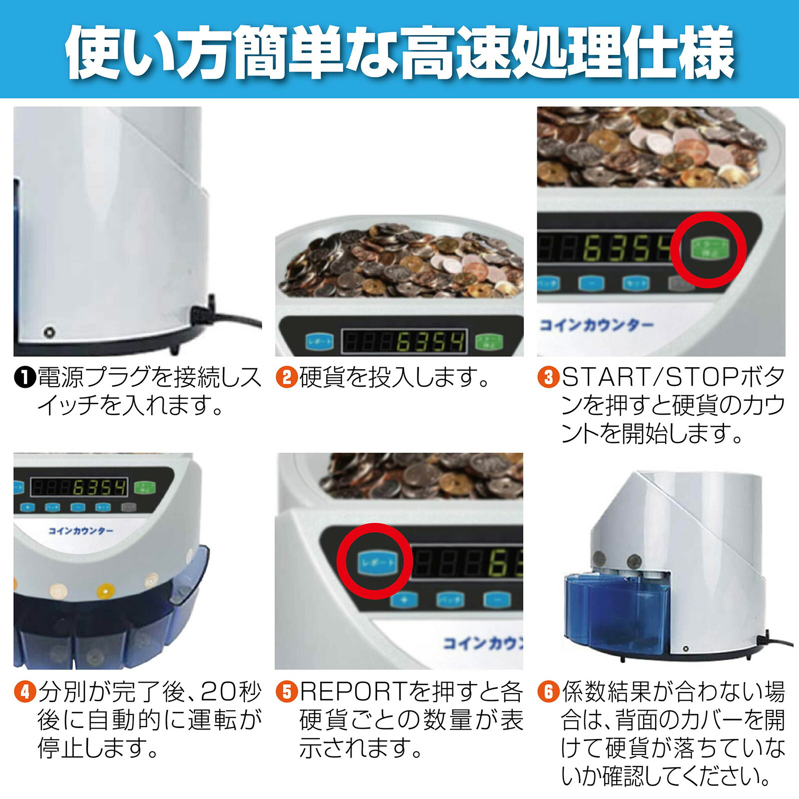 楽天市場】コインカウンター 自動 マネーカウンター 硬貨計算機 PSE