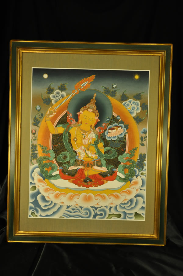 楽天市場】肉筆仏画 文殊菩薩 : 仏像仏画チベット美術卸の天竺堂