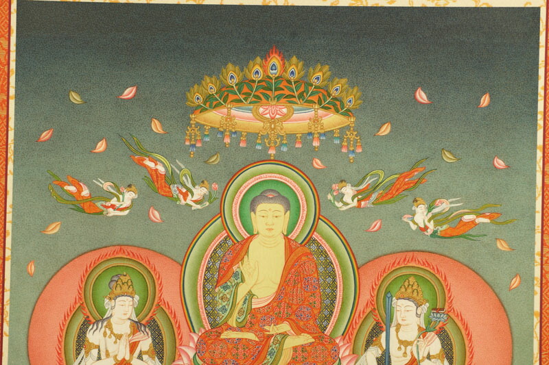 楽天市場】釈迦三尊 模表装仕立て 仏画掛け軸（模軸） : 仏像仏画