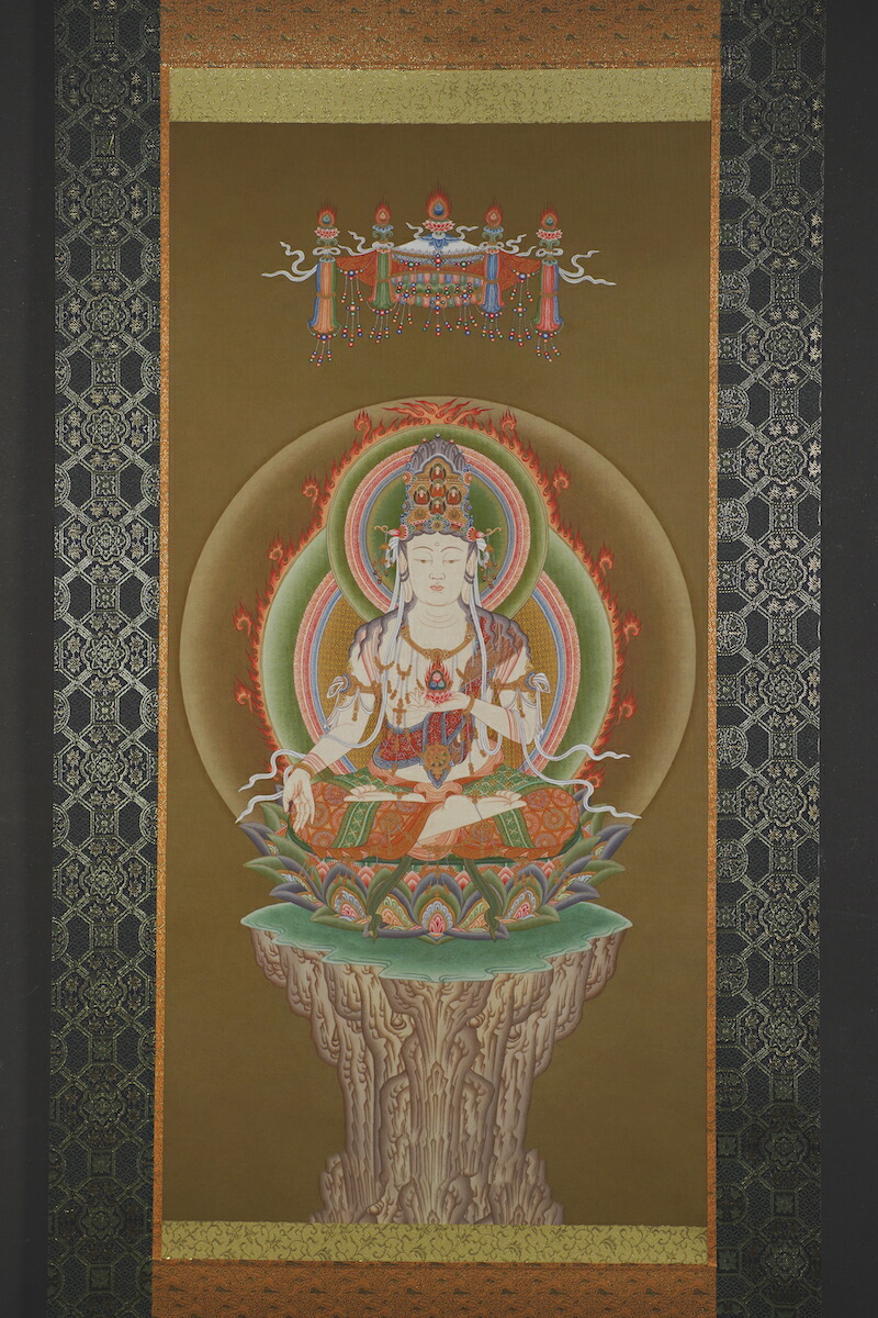 楽天市場】虚空蔵菩薩 仏画掛け軸（半切サイズ） : 仏像仏画チベット